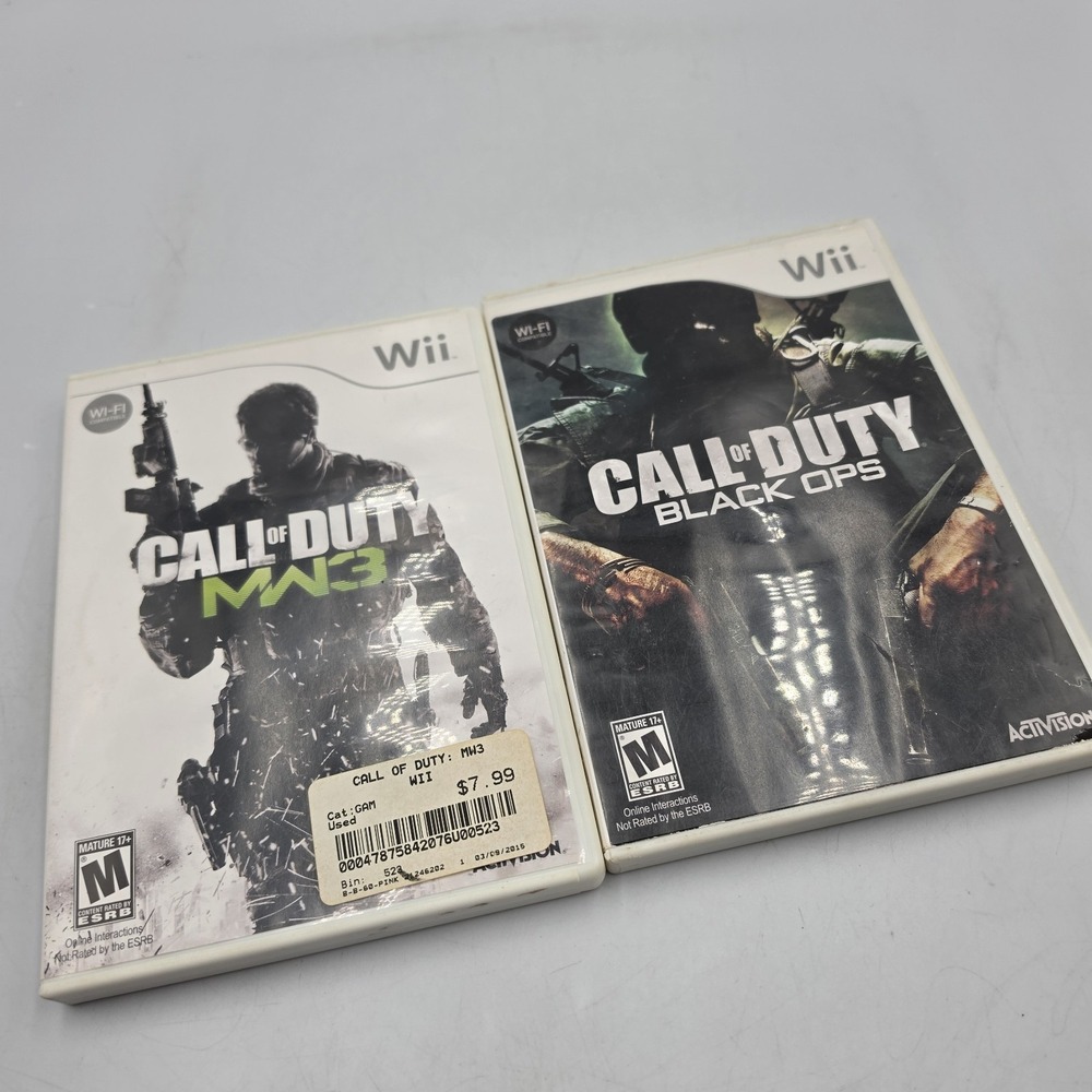 Nintendo Wii Call Of Duty 2 Game Lot Black Ops & MW3 2011 Mature 17+